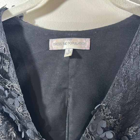 Dress The Population Black Lace Two Piece Lace Crop Top & Midi Skirt Size Small - Picture 9 of 16